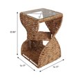 thumbnail image 4 of JONATHAN Y Suraya 14" Coastal Bohemian Handwoven Water Hyacinth Sculptural Twisted End Table with Glass Top and Storage Shelf, Natural, TBL2506A, 4 of 6