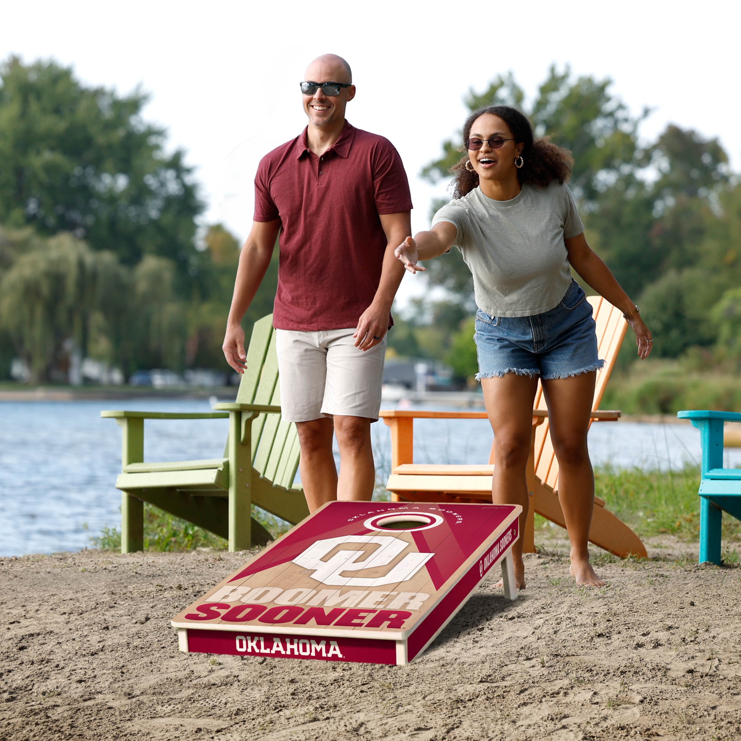 YouTheFan NCAA Oklahoma Sooners 2X4 Slogan Series Cornhole NO BAGS