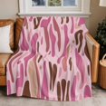thumbnail image 2 of Abstract Style Flannel Blanket for Bed,Travel and Camping, Impressionist Theme Pink Water Ripple Super Soft Cozy Blanket for All Seasons 40"x50", 2 of 7