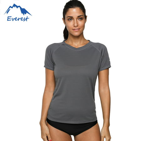 FeelGlad Women's Plus Size Short Sleeve Multi Color Rash Guard Swim Shirt Bikini Cover Up Sun Protection Surfing Shirt,