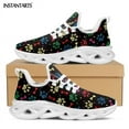 thumbnail image 1 of Zapatillas deportivas de malla con estampado de pata de perro de dibujos animados coloridos para mujer, zapatos de plataforma con cordones transpirables, zapatos para correr para mujer, 1 of 6