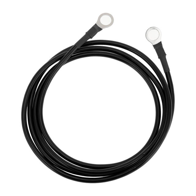 1 Pc Cable Inversor de Batería 10 AWG Gauge 5.5FT 3/8" Lug Cable de Batería Universal para Automóvil Vehículo Barco RV Solar Cobre Estañado Negro