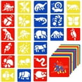 thumbnail image 1 of Stencils For Kids, Unique Design Animal Shapes 5.5 X 6 Inch, Environmentally Friendly Materials, Easy To Clean Premium Plastic Drawing Templates, Multi-purpose Creativity Kit For, 1 of 5