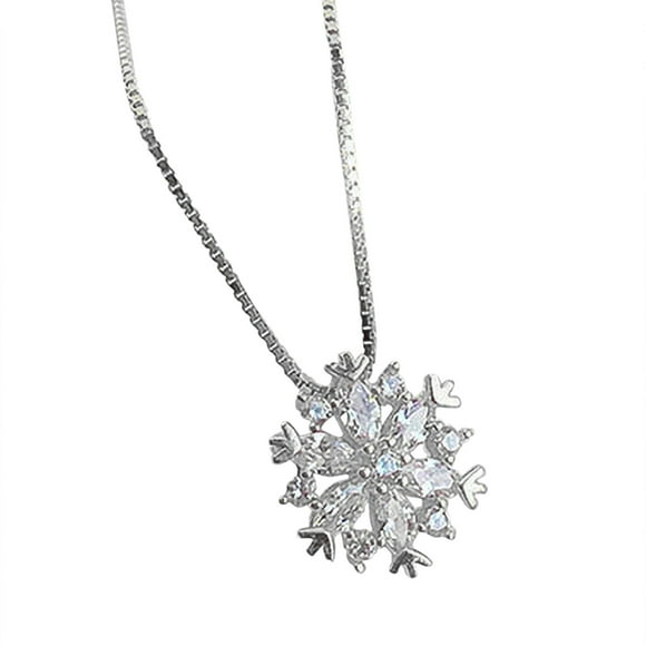 Weiqiqre Snowflake Pendant Necklace Clavicle Chain Luxury Temperament on Sale