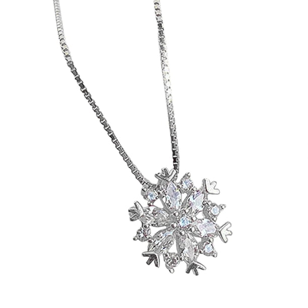 Collar para mujer, joyería para mujer, collar con colgante de copo de nieve, cadena para clavícula, collar con temperamento para mujer