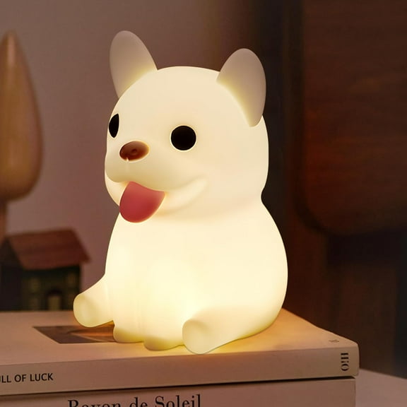MYKOMI Night Light for Kids, Cute Nursery Puppy Light, Squishy Animals Silicone Lamp Up for Boys and Girls,Kawaii LED Nightlight for Toddler Bedroom and Kid Room Decor