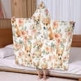 thumbnail image 5 of Corgi Dog and Flower Florals Hooded Bath Towel，60"x35" for Ages 3 To 12 Kids, Quick Dry Lightweight Soft Microfiber Hood Beach Towel Cover Up for Kids, 5 of 7