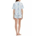 thumbnail image 4 of Flora by Flora Nikrooz womens  2pc Printed Knit Pajama Set, L, Blue, 4 of 4