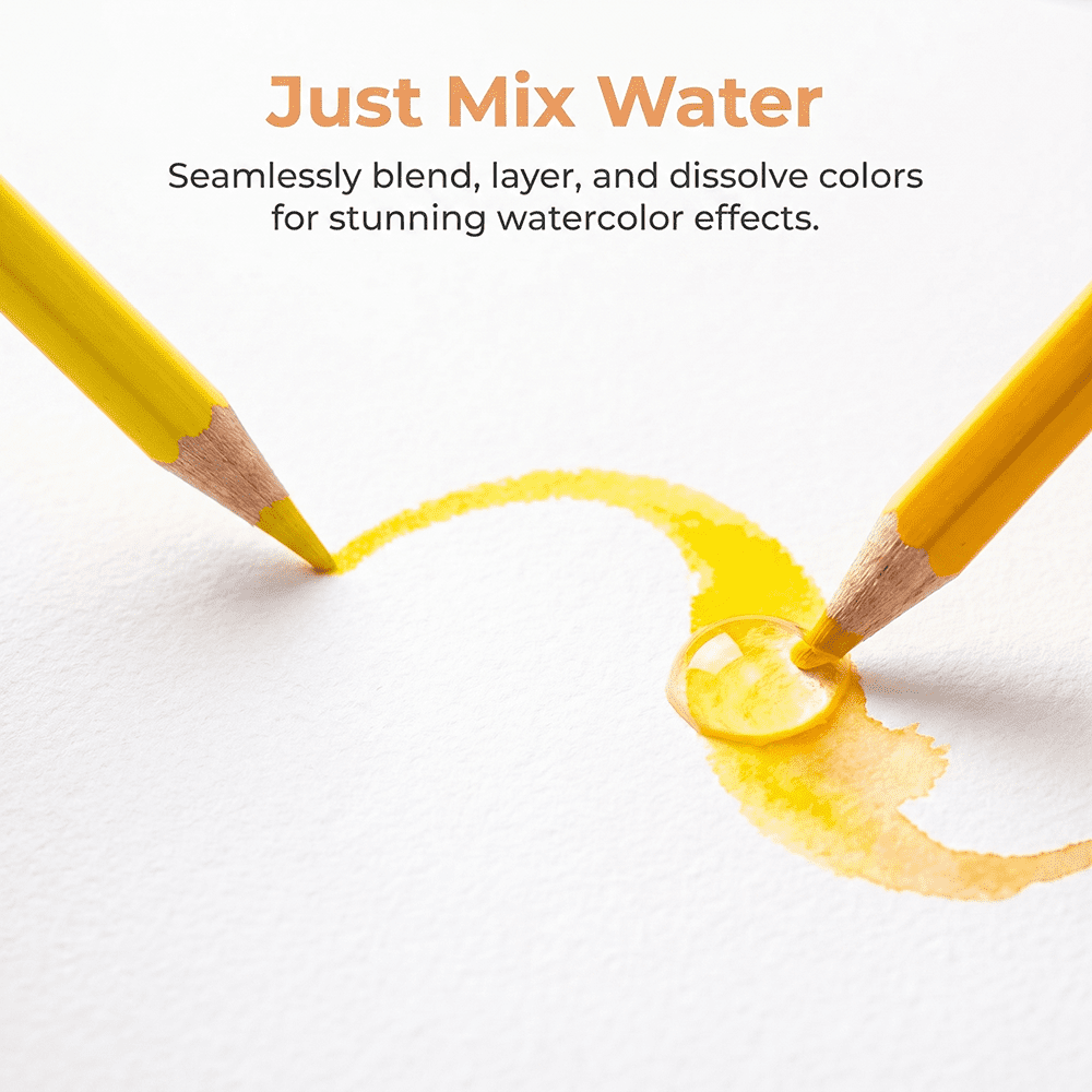 180 Watercolor Pencils, Premium Water Soluble Colored Pencils for Stunning Wet/Dry Blending, Ideal for Adult Coloring Books, Artists,  Smooth, Vibrant