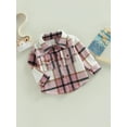 thumbnail image 3 of Toddler Flannel Shirt Jacket Plaid Long Sleeve Lapel Button Down Shacket Little Kids Boys Girls Shirts Coats, 3 of 9
