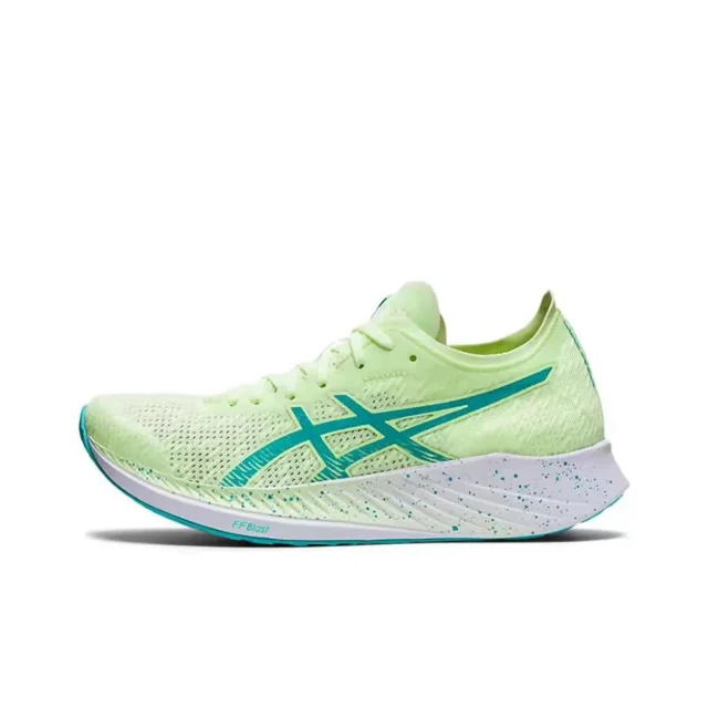 Zapatillas de running de corte bajo con placa de carbono y tejido de malla Asics Metaracer 1.0 Racing para hombre, color negro y blanco