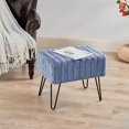 thumbnail image 1 of HOME SOFT THINGS OTOMAN/TABURETE SUPER SUAVE DE PIEL SINTÉTICA. OTOMAN TAPIZADO PARA REPOSAPIÉS CON PATAS DE METAL NEGRO Y ASIENTO ACOLCHADO. 48X33X43CM, ESPEJÍSMO AZUL, 1 of 5