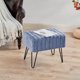 thumbnail image 1 of HOME SOFT THINGS OTOMAN/TABURETE SUPER SUAVE DE PIEL SINTÉTICA. OTOMAN TAPIZADO PARA REPOSAPIÉS CON PATAS DE METAL NEGRO Y ASIENTO ACOLCHADO. 48X33X43CM, ESPEJÍSMO AZUL, 1 of 5