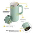thumbnail image 4 of RTIC 16 oz Ceramic Lined Insulated Road Trip Travel Mug, Leak-Resistant Lid, Fresh Mint, 4 of 9