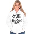 thumbnail image 3 of Rough Roads Beautiful Places Inspired Zip Hoodie Sweatshirt Women Brisco Brands L, 3 of 6
