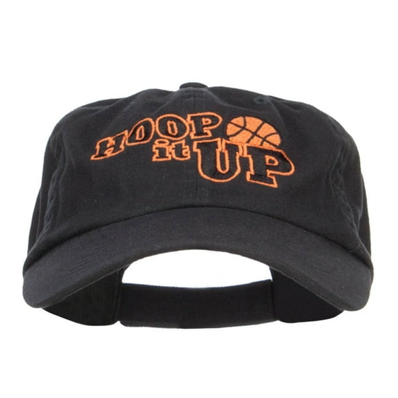 Hoop It Up Basketball Embroidered Low Cap - Black OSFM