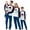 Blue, variant on Family Matching Christmas Pajamas, Letter Print Long-Sleeved Round Neck Tops Plaid Trousers Sleepwear Outfits