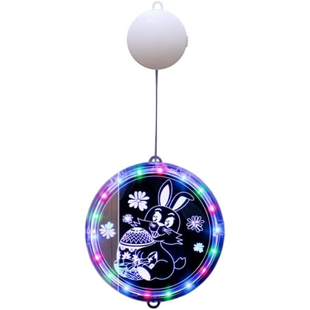 Virmaxy Sales Easter Window Decoration Lights Battery Operated Not Include Easter Indoor Lights Window Hanging Decoration Lights Party Easter Gift White