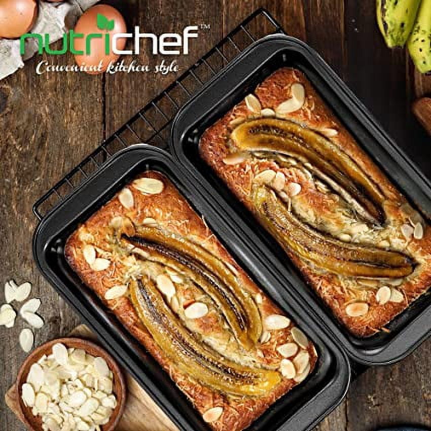 NutriChef Non-Stick Baking Pan, Black Carbon Steel Bake Pan, Commercial Grade Restaurant Quality Metal Bakeware