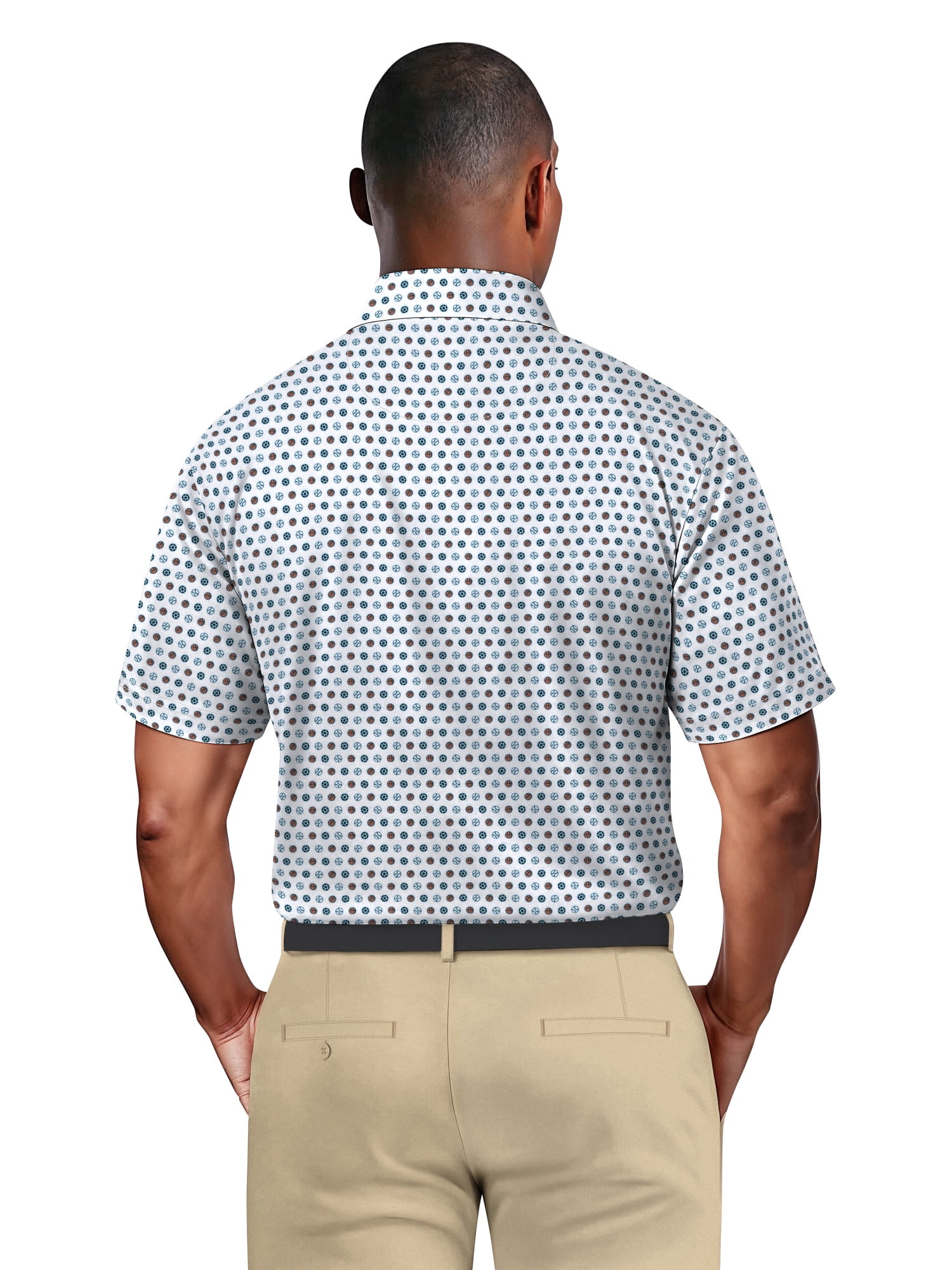 Ben Hogan Men's & Big Men's Performance Sport Print Short Sleeve Polo Shirt, up to 5XL