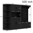 thumbnail image 3 of Hall Tree with Storage Cabinet, Multi-Purpose Left-Right Combination Entryway Cabinet with 4 Hooks, Bench and Open Shelving for Living Room, Hallway, Black, 3 of 8