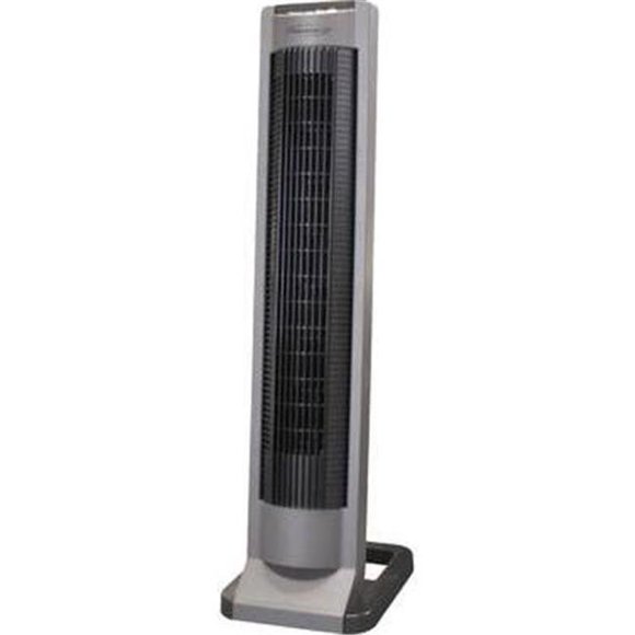 Soleus Air FC-35R-A 35 in. Tall Column Fan with Oscillating Grill, Dark Grey & Black