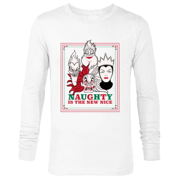 Disney Villains Holiday Christmas Naughty is the New Nice - Long Sleeve T-Shirt for Men - Customized-White