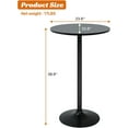 thumbnail image 7 of Dkelincs 23.6" Modern Round Bar Table Bistro Pub Table Kitchen Dining Table with Metal Frame, Black, 7 of 7