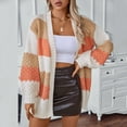 thumbnail image 5 of Weikingp Sweaters for Women,Cardigan European and American Solid Color Mid Length Coarse Sweater Sweater Women Winter Coats for Women Cardigan Sweaters for Women Clearance Orange L, 5 of 5