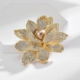 thumbnail image 4 of Grofry Elegant Flower Shape Brooch Shining Rhinestones Inlaid Faux Pearl Pin Suit Lapel Shawl Badge Coat Accessories, 4 of 8