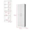 thumbnail image 3 of Pantry Cabinet For Kitchen, White - Ample Storage With 3 Upper Shelves, Spacious Middle Shelf And Generous Lower Shelf, 4 Stylish Doors Metal Handles, Engineered Wood , Kitchen Plentiful Areas,, 3 of 4