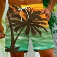 thumbnail image 2 of Virmaxy Men's Drawstring Five Pants Palm Tree Print Beach Shorts Hawaiian Shorts with Pockets Special Print Beach Casual Trouser Shorts Pants Green-A 5XL, 2 of 6