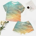 thumbnail image 4 of Mermaid Fish Scales 2 Pack Women’s Pajama Set Print Sleepwear And Shorts Y2k Loungewear Sets S-5XL, 4 of 7