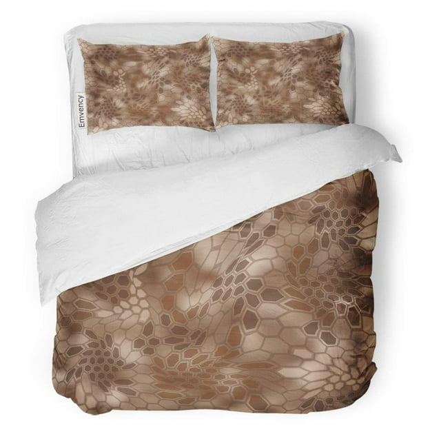 Juego de ropa de cama de 3 piezas Kaki Camo ABPHQTO Kryptek Camouflage Patterns Nomad Twin Size