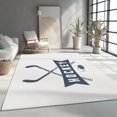 thumbnail image 4 of Washable Area Rug 2 X 3 ft for Bedroom, Simple Hockey Sports Soft Non Slip Carpet, Light Gray Stain Resistant Non-Shedding Rugs for Dining Room Kids Playroom Office Decor, 4 of 7
