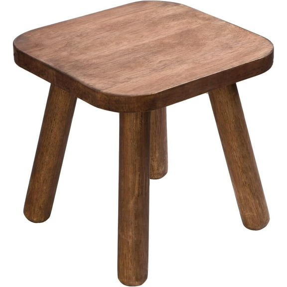 Wooden Step Stool for Adults Step Stool for Toddlers Plant Stool Small Wooden Stool with Four Detachable and Assembled Legs Nicely Balanced (Classic 9.3inch)