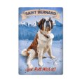 thumbnail image 1 of Póster de perro gracioso San Bernardo, diseño vintage de animal, letrero de metal para baño, decoración de pared, para inodoro, baño, tamaño: 8 x 12 pulgadas, 1 of 4