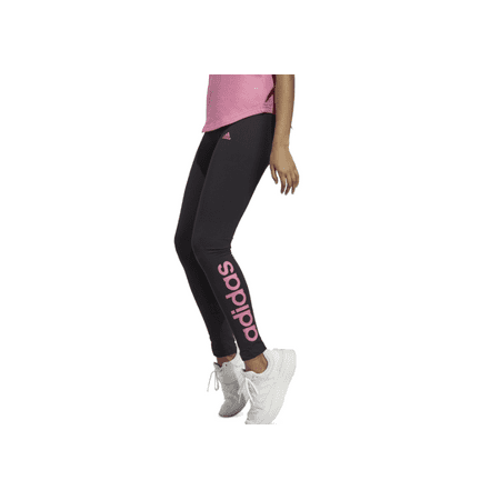 Adidas Women's Linear-Logo Full Length Leggings, Xs Black, Pulse Magenta