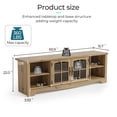 thumbnail image 4 of LINSY HOME Modern Farmhouse TV Stand for TVs up to 75", Home Entertainment Center with Storage Cabinet and Adjustable Shelves,Oak, 4 of 8