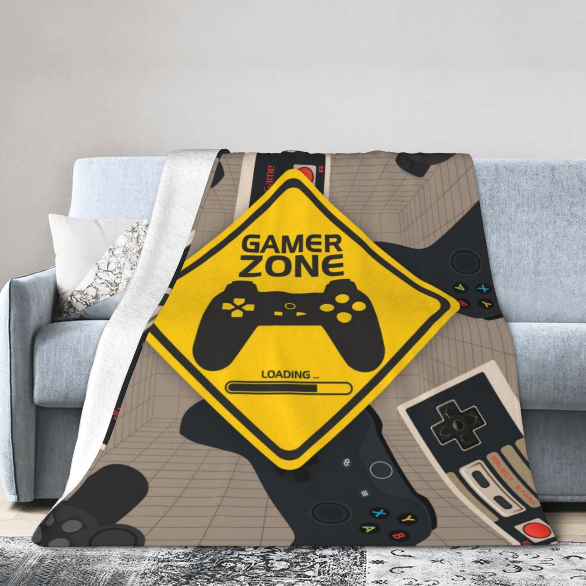DouZhe Ultra Soft Micro Fleece Lightweight Flannel Bed Blanket Gamer Zone Game Controller Print Cozy Warm Throw Blankets 60 x50 Walmart