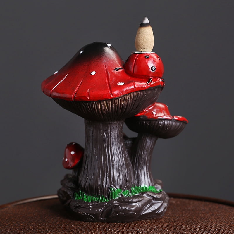 Mushroom Backflow Incense Holder – Ceramic Incense Tube Incense Holder Waterfall Incense Burner and Waterfall Fountain | Unique smoke waterfall effect to help you relax and meditate