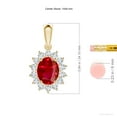 thumbnail image 4 of Angara Natural 3.3 ct Ruby Pendant Necklace for Women in 14K Yellow Gold – July Birthstone Jewelry | Oval Ruby Pendant with Floral Diamond Halo, 4 of 9