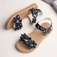 thumbnail image 4 of Gubotare Girls Dress Shoes Girls Summer Dress Sandals Straps Flats Flower Open Toe for Girls Toddler Little Kid Big Kid Size 10 (Black,10 Toddler), 4 of 8