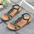 thumbnail image 6 of Eltusu Women's Flat Sandals, Casual Ankle Strap No Slip Open Toe Summer Shoes Green Size 9, 6 of 9