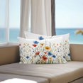 thumbnail image 3 of Lumbar Pillow Covers 20x12 Inch Set of 2, Red Blue Yellow Spring Floral Waterproof Outdoor Pillow Covers, Blooming Summer Botanical Decorative Cushion Pillowcases for Couch, Sofa, Bed, Garden, Patio, 3 of 9