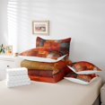 thumbnail image 4 of Contemporary Abstract Queen Bedding Sets 7pcs Orange Red Grey Watercolor Comforter Set, Oil Painting Bed in a Bag Vintage Grunge Bedding Comforter Sets Men Women Bedroom Decor, 4 of 4