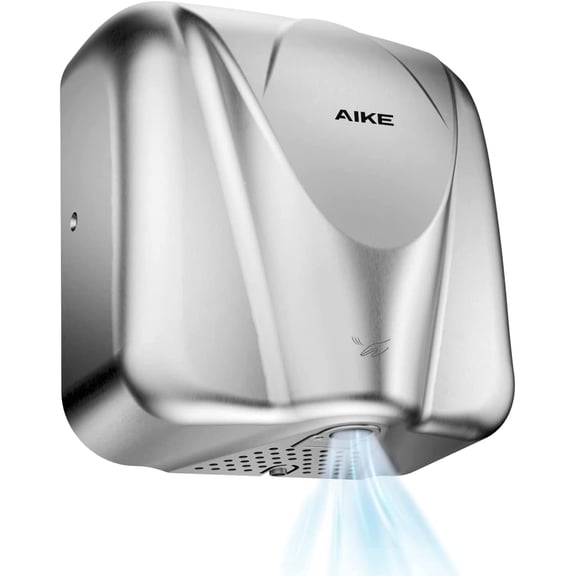 AIKE Elephant Power Commercial Hand Dryer High Speed Auto Warm Wind, Brushed Stainless Steel Cover