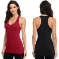 thumbnail image 4 of Women's Cotton Scoop Neck Camisole Racerback Tank Top, 2-packs, 4 of 6