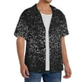 thumbnail image 2 of Naloa Black And White Dotted Men's Loose Fit Cuban Collar Short-Sleeve Shirt, Hawaiian Shirts, Mens Shirts Casual for Everyday Wear Outings-Medium, 2 of 5