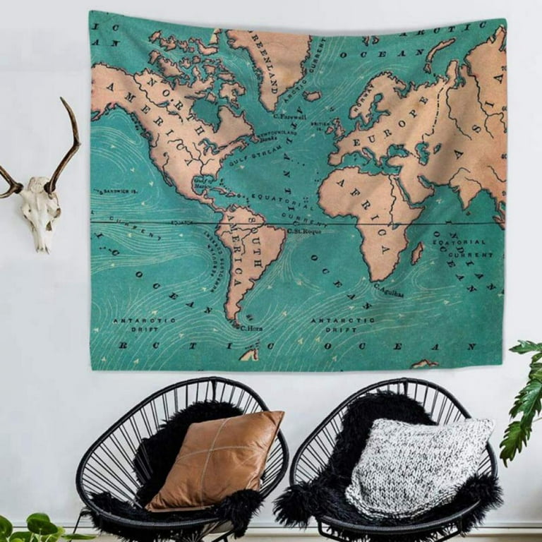 Project Retro World Map Tapestry Watercolor Tapestry Abstract Map Tapestry Wall Hanging Colorful Globe Tapestry Stylish Painting Map Tapestry for Living Room Dorm Wall Decor Walmart